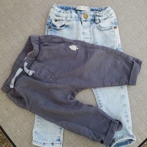 Zara babyboy skinny jean and gray pants 9-12